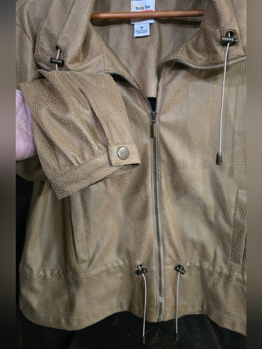 Ruby Rd. Women's Tan Zip-Front Lightweight Jacket Large - Picture 4 of 8